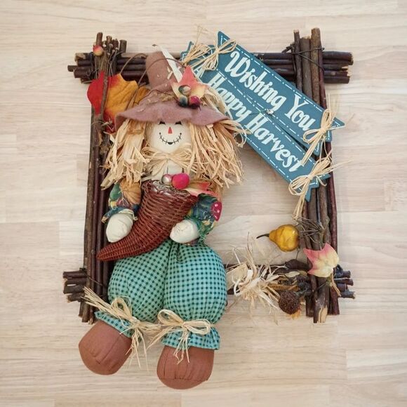 no brand Other - Large Happy Harvest Wooden Wall Hanging Fall Decoration